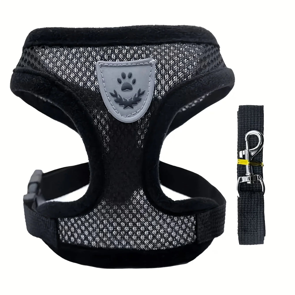 Vest Harness with Bungee Leash for Dogs and Cats