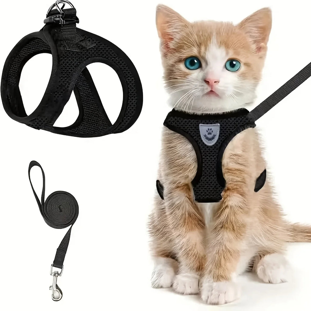 Vest Harness with Bungee Leash for Dogs and Cats